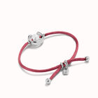 Mauve cord bracelet with a pearl